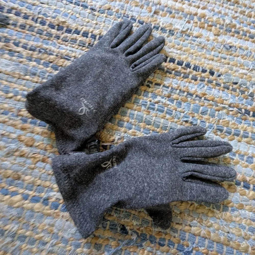 HEAD Gray Fleece Gloves Touchscreen L Winter Cold Weather Outdoors Sporty